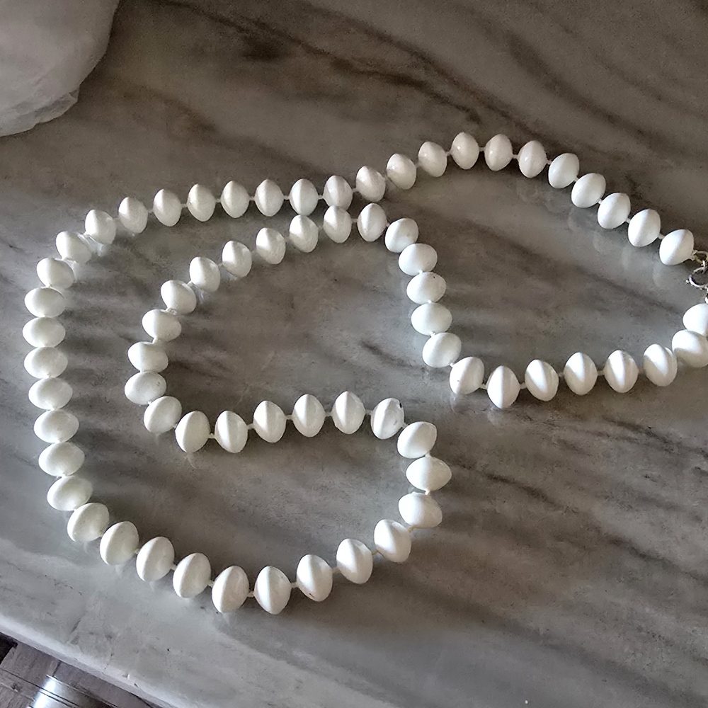 Trifari White Pearl Necklace Classic Strand